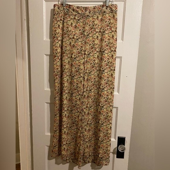 Cato Floral Wide Leg Flare Elastic Waist Dress or Casual Pants - Picture 2 of 16
